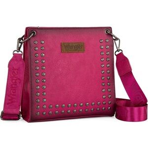 NWTs Wrangler Pink Fuchsia Studded Crossbody Bag